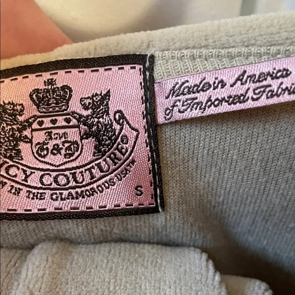 Juicy Couture Cream Velour Hoodie with Pink Label - Picture 2 of 15